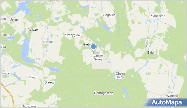 mapa Chełm Górny, Chełm Górny na mapie Targeo